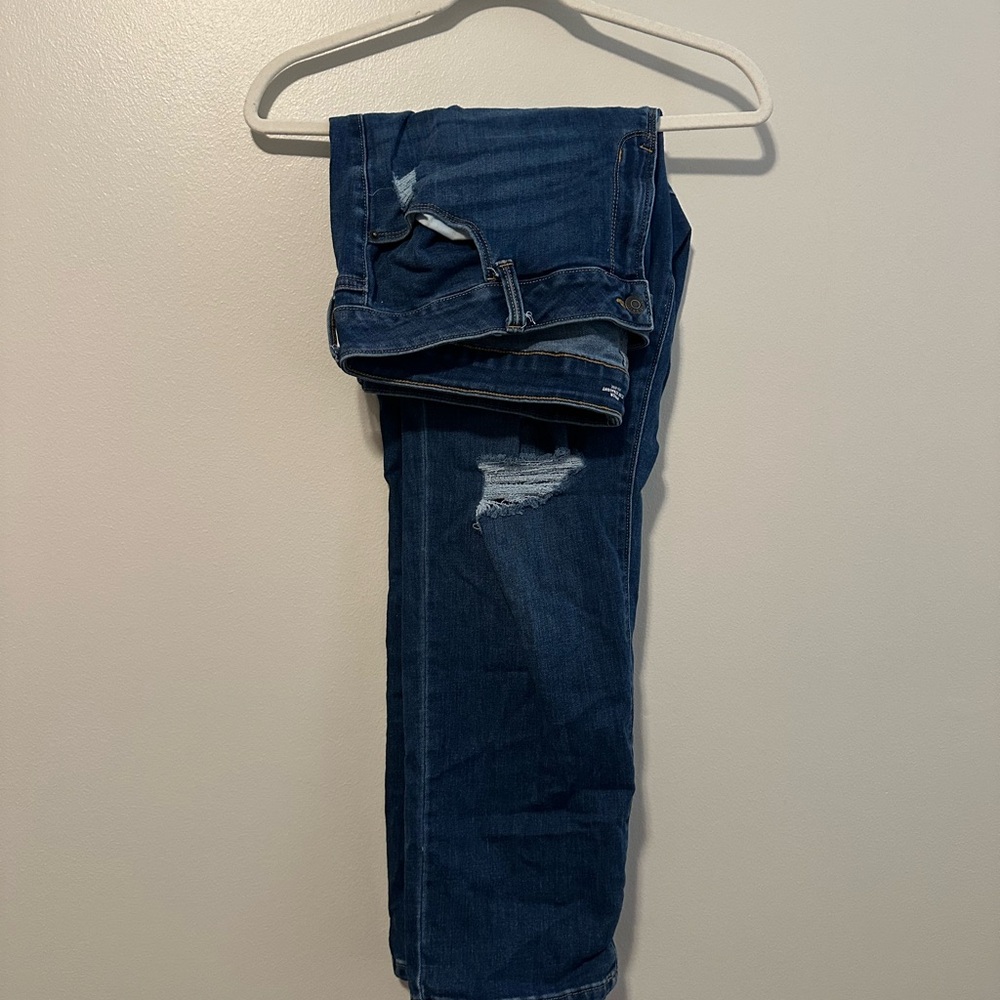 Old Navy Slim Straight Ripped Blue Denim Jeans Size 20